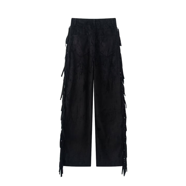 Damen weite Hose mit Fransen und modernem Schnitt Drune