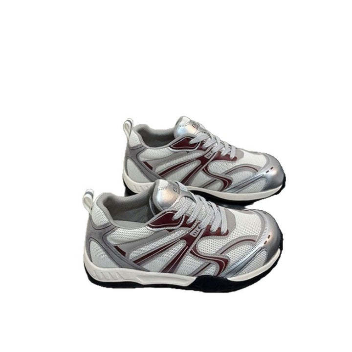 Damen Sportive Retro-Chunky-Sneaker mit atmungsaktivem Mesh und robuster Profilsohle Drune