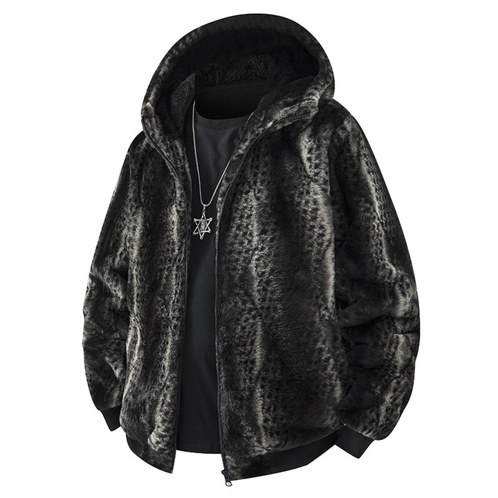 Herren Fleece Jacke mit Kapuze Drune