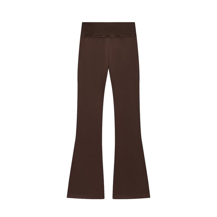 Damen 600+ hochtaillierte ausgestellte Jersey‑Hose mit Stretchbund Drune