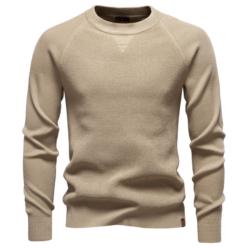 Herren nan mitteldicker Struktur-Strickpullover mit Raglanärmeln und Rippenbündchen Drune