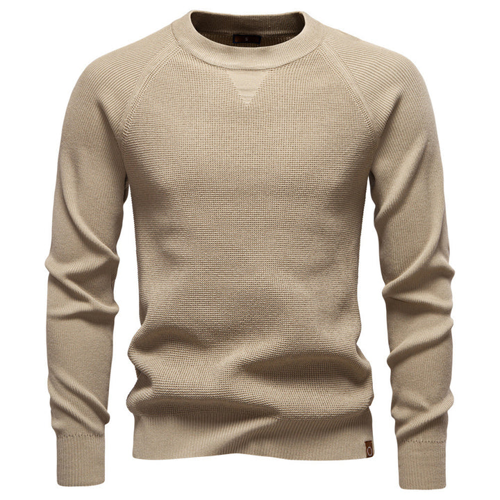 Herren nan mitteldicker Struktur-Strickpullover mit Raglanärmeln und Rippenbündchen Drune
