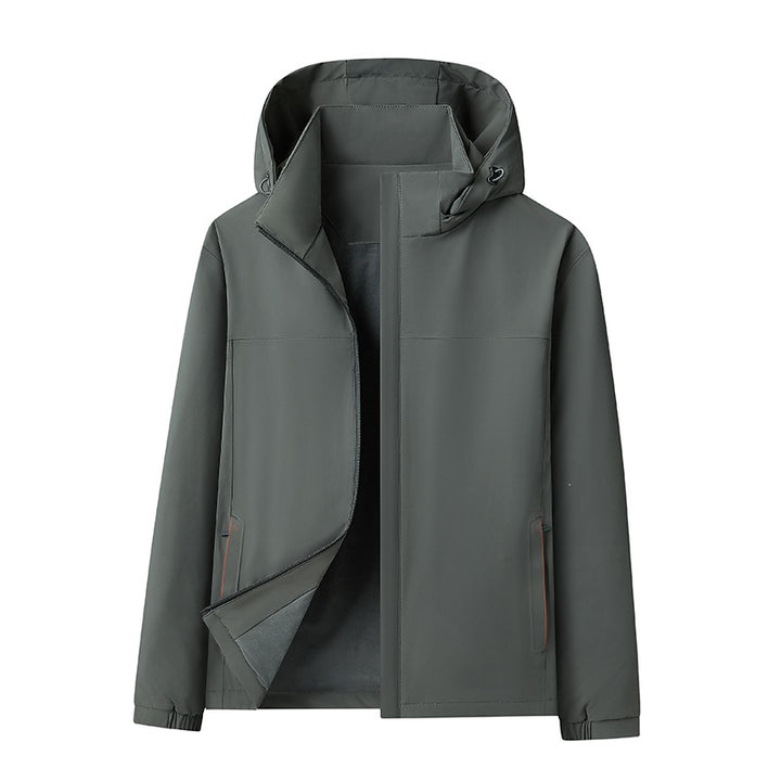 Herren Wasserabweisende Softshell-Jacke mit Kapuze nahtminimaler Optik & Brusttasche Drune