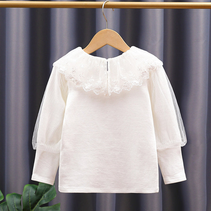 Mädchen Bluse mit voluminösem Tüllkragen Drune