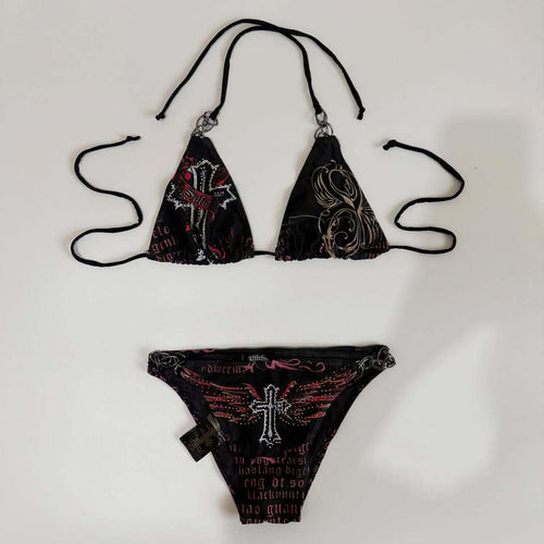Damen Bikini-Set mit einzigartigem Druck und schimmernden Applikationen Drune