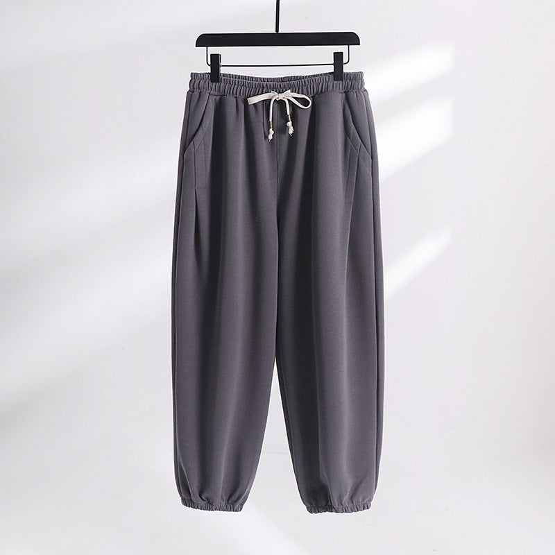 Damen Lässige Jogginghose aus weichem Baumwoll-Mix mit Tunnelzug und elastischen Knöchelbündchen Drune