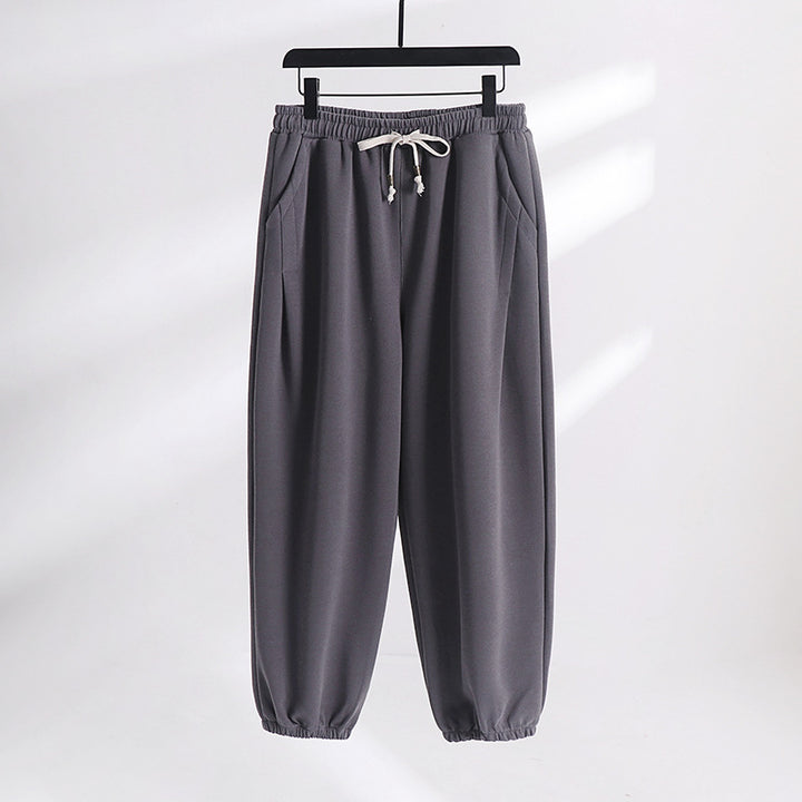 Damen Lässige Jogginghose aus weichem Baumwoll-Mix mit Tunnelzug und elastischen Knöchelbündchen Drune