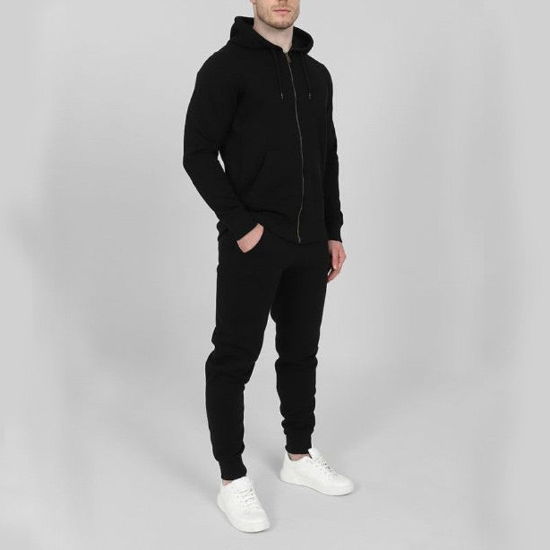 Herren Sportliches Jogginganzug-Set mit praktischen Taschen und hohem Kragen Drune