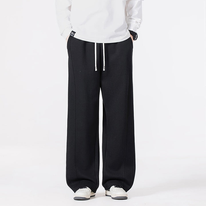 Herren Freizeit-Jogginghose im Oversize-Schnitt mit elastischem Kordelbund & markanter Seitennaht Drune