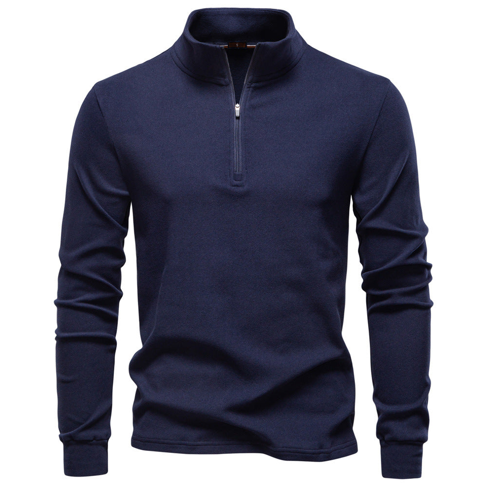 Herren funktionaler Sweatshirt mit hohem Kragen und kurzem Reißverschluss Drune