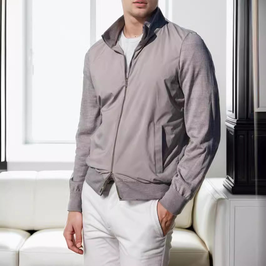 Herren sportliche Übergangsjacke mit modernem Stehkragen und elastischen Bündchen Drune
