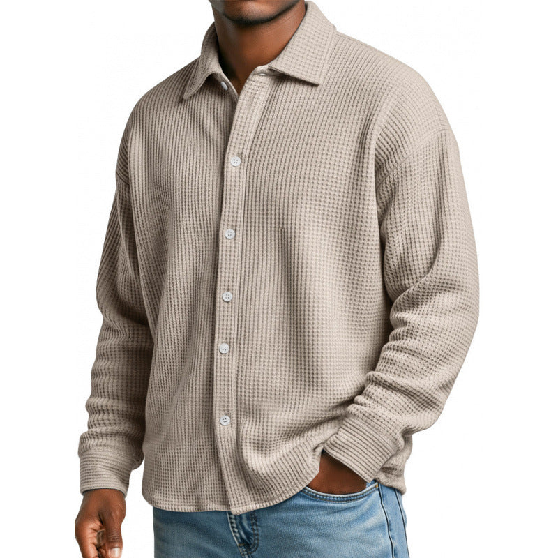 Herren Modische Strickjacke mit hohem Kragen Drune