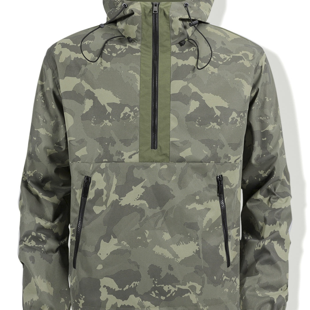 Herren Camouflage-Anorak mit Kapuze, halbem Reißverschluss und wasserabweisender Beschichtung Drune
