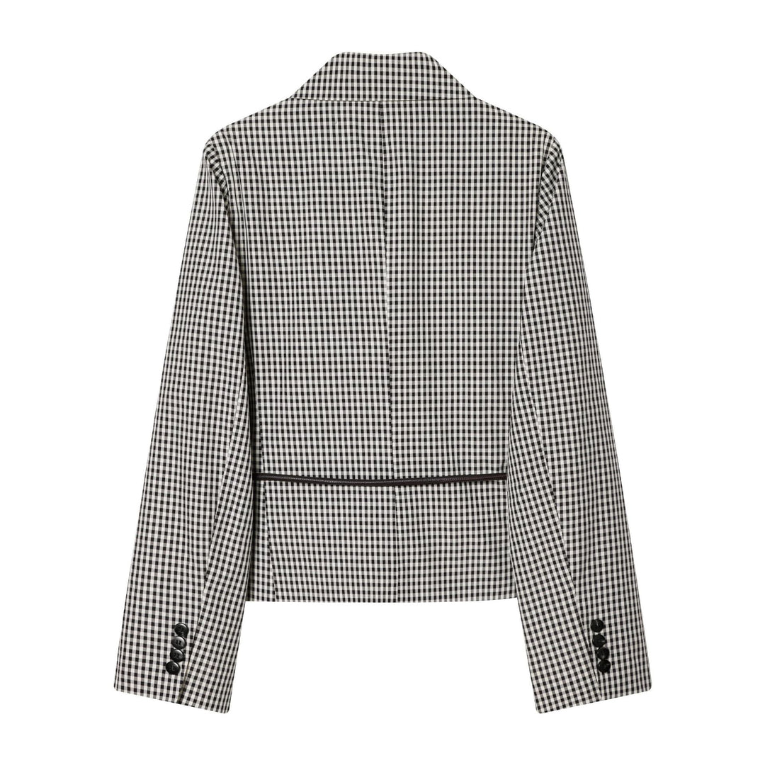 Damen nan taillierter Doppelreiher-Blazer mit Tunnelzug und Kordelbindegürtel Drune