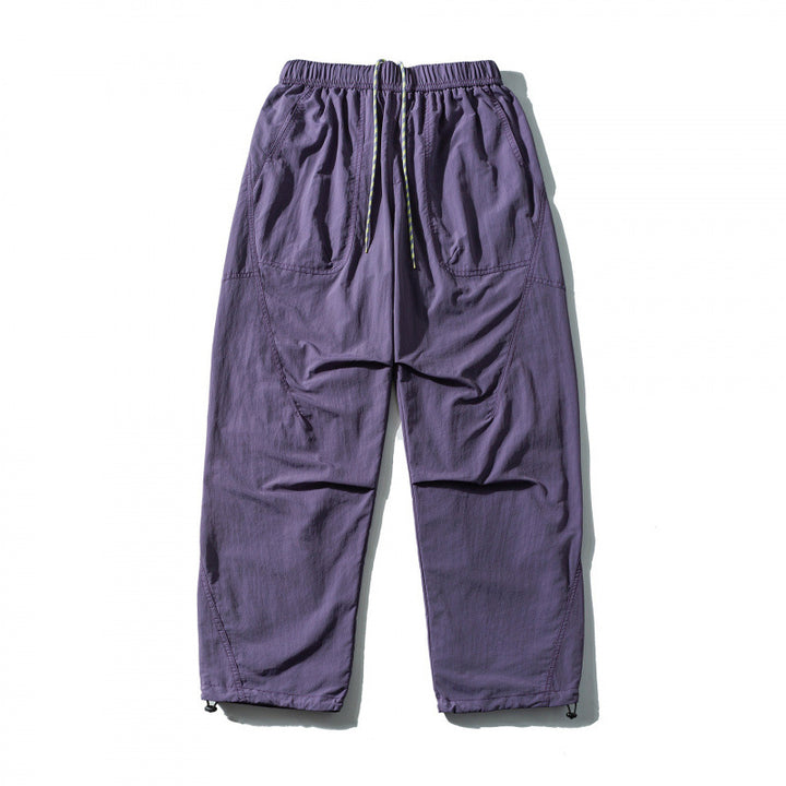 Unisex Weit geschnittene Outdoor-Hose mit elastischem Bund, Tunnelzug und verstellbarem Beinabschluss Drune