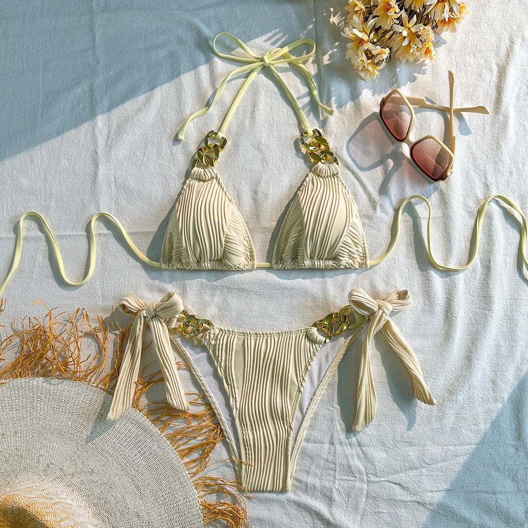 Damen Triangel-Bikini mit raffinierten Kettendetails Drune