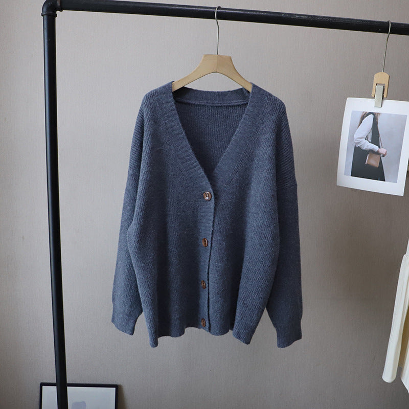 Drune | Cardigan - Damen Herbst Oversized Knopf-Cardigan mit Rippstrick