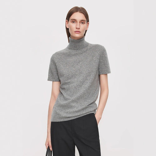 Damen elegantes und bequemes T-Shirt mit Stehkragen Drune