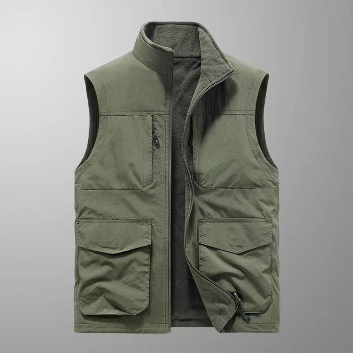 Herren Multifunktionale Field‑Utility‑Weste mit Mehrfachtaschen und Stehkragen Drune
