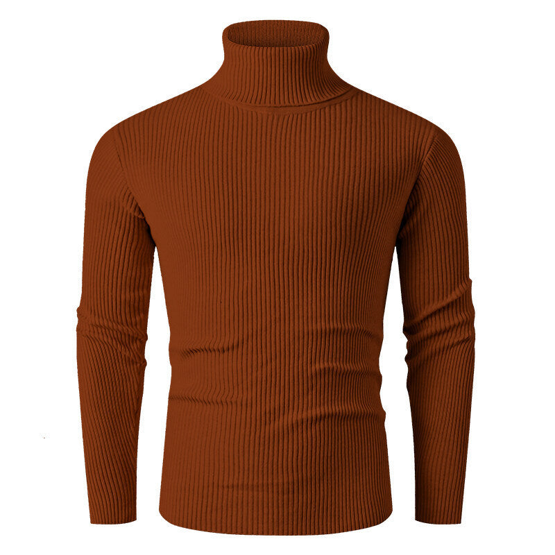 Herren eleganter Rollkragenpullover aus strukturiertem Strickmaterial Drune