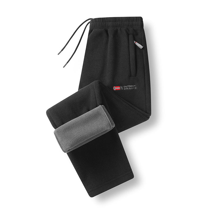 Damen Fleece-Thermohose mit elastischem Bund, Reißverschlusstaschen und weichem Innenfutter Drune