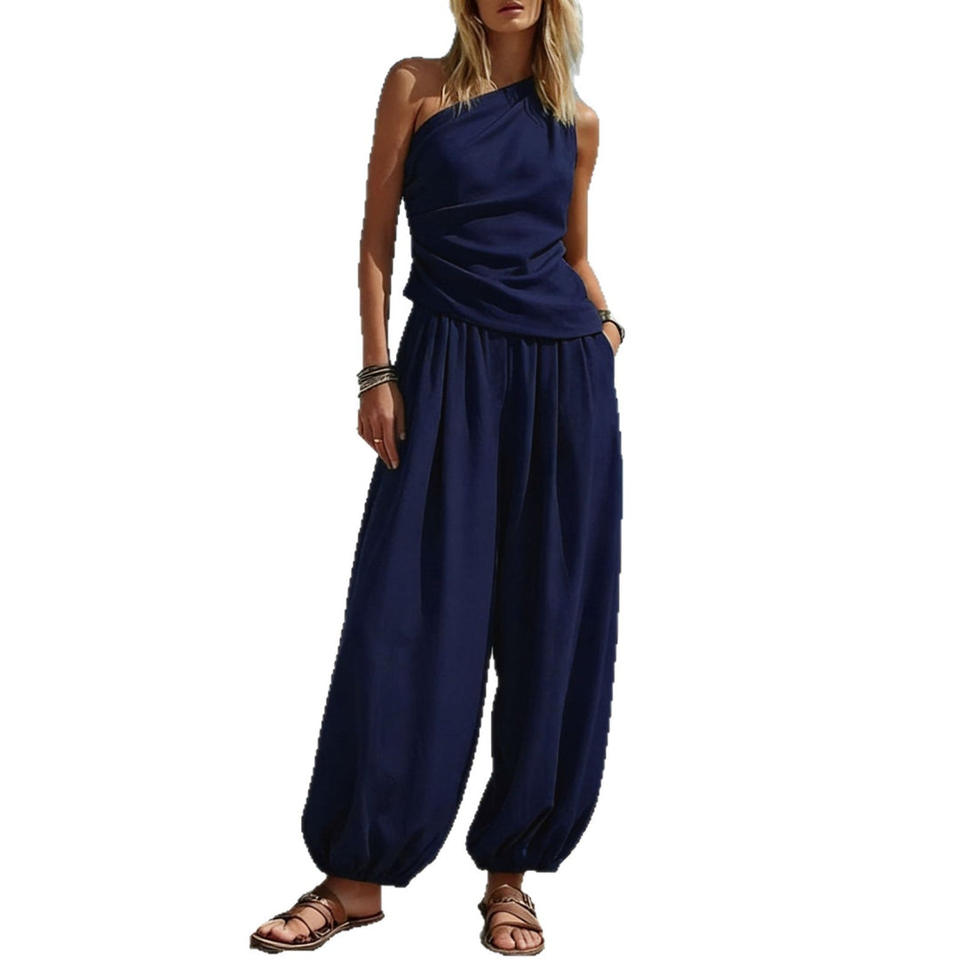 Damen Elegantes Einteiler-Outfit mit Fließendem Schnitt und One-Shoulder-Design Drune