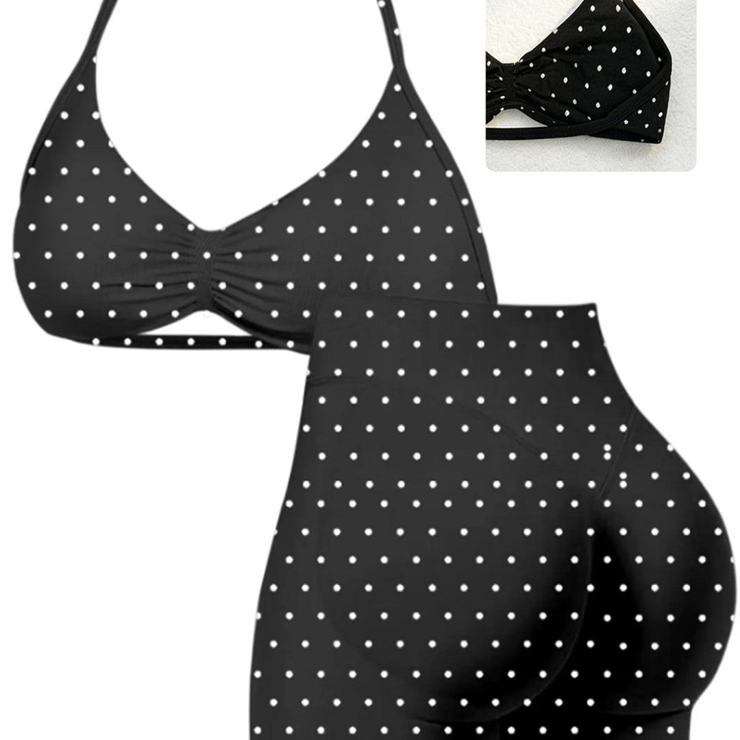 Damen Sportliches Bikini-Set mit hochgeschnittenen Shorts und rüschendetail Drune