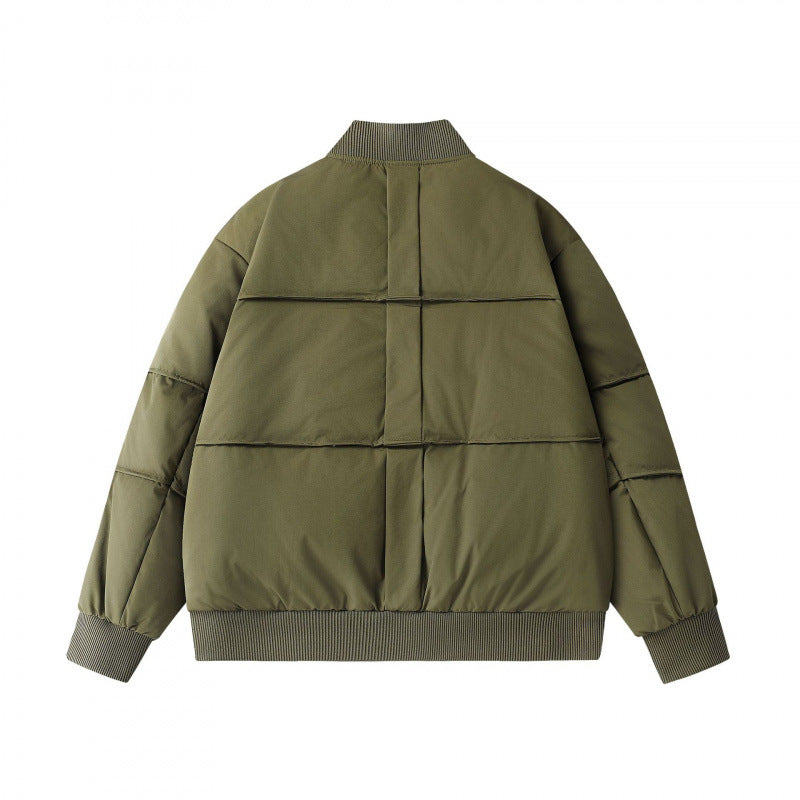 Unisex Boxy-wattierte Bomberjacke im Oversize-Cut mit geripptem Saum und Stehkragen Drune