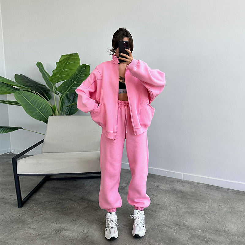 Damen lässiger Zweiteiler mit oversized Hoodie und Jogginghose Drune