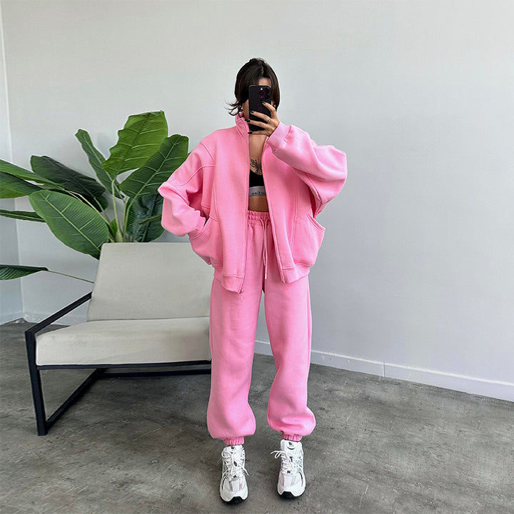 Damen lässiger Zweiteiler mit oversized Hoodie und Jogginghose Drune