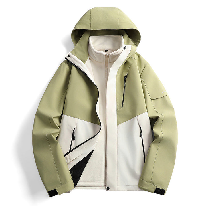 Damen wasserdichte Softshell Outdoorjacke mit Kapuze atmungsaktive Membran Drune