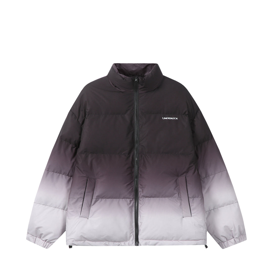 Damen Kurz geschnittene wattierte Steppjacke mit hohem Funnelkragen und Ombré-Detail Drune