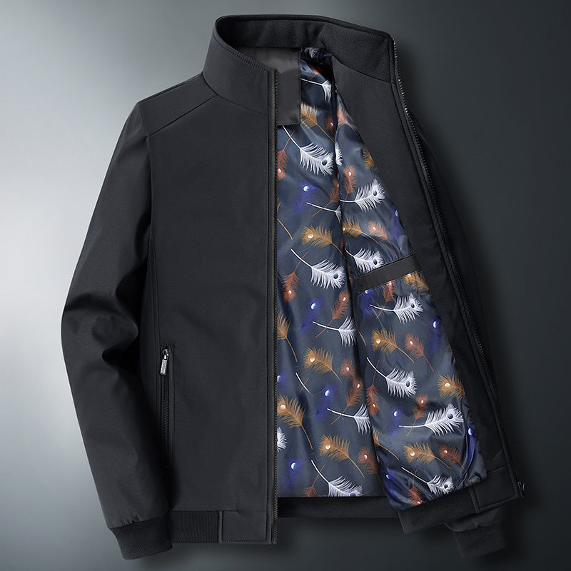 Herren Modische Windjacke mit hohem Kragen Drune