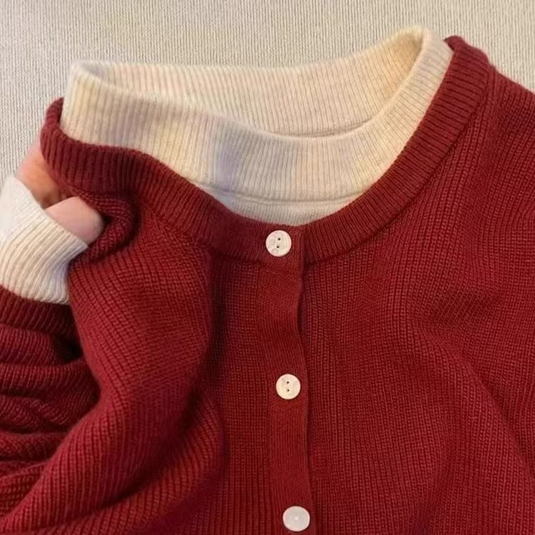 Damen Strickjacke mit klassischen Knopfdetails und komfortablem Ausschnitt Drune