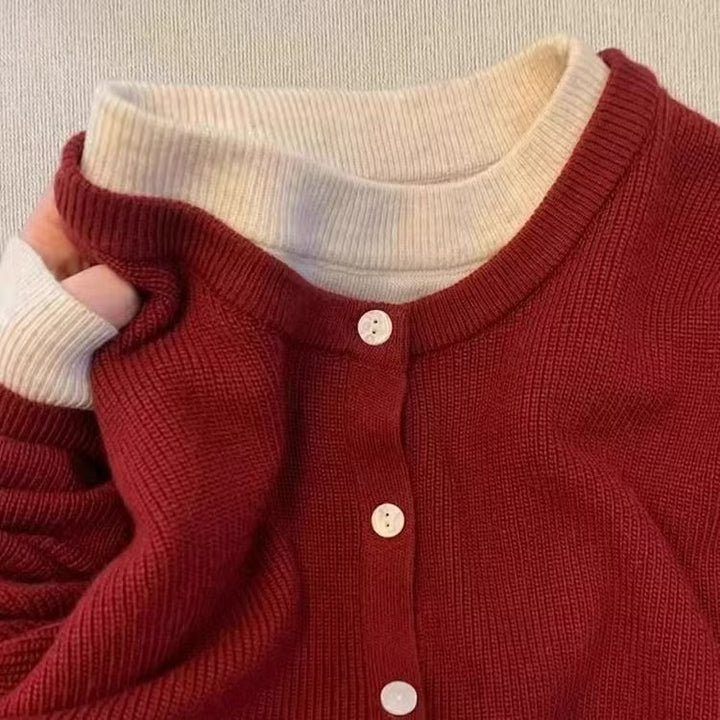 Damen Strickjacke mit klassischen Knopfdetails und komfortablem Ausschnitt Drune