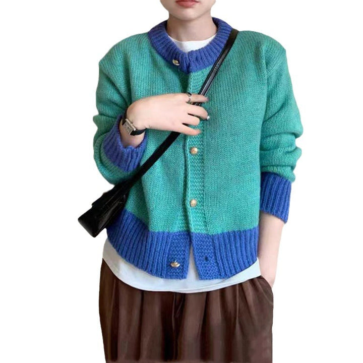 Damen Strickjacke mit kunstvollem Muster und farbigen Akzenten Drune
