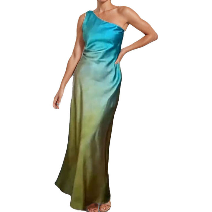 Damen Maxikleid mit asymmetrischem Schnitt und schickem Satin-Finish Drune