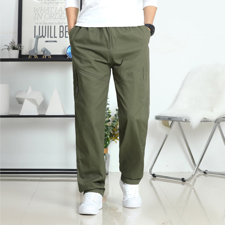 Herren Weite Cargohose im Utility‑Stil mit seitlicher Reißverschlusstasche und ergonomischen Nähten Drune