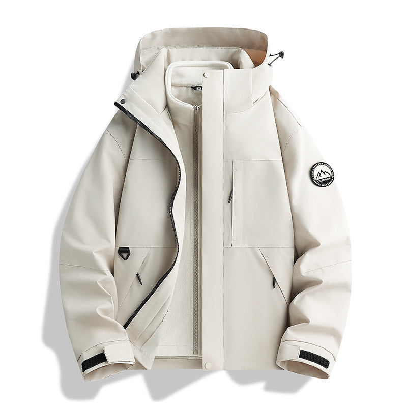 Damen Wasserabweisender Parka mit abnehmbarer Fleece-Innenjacke und Kapuze Drune