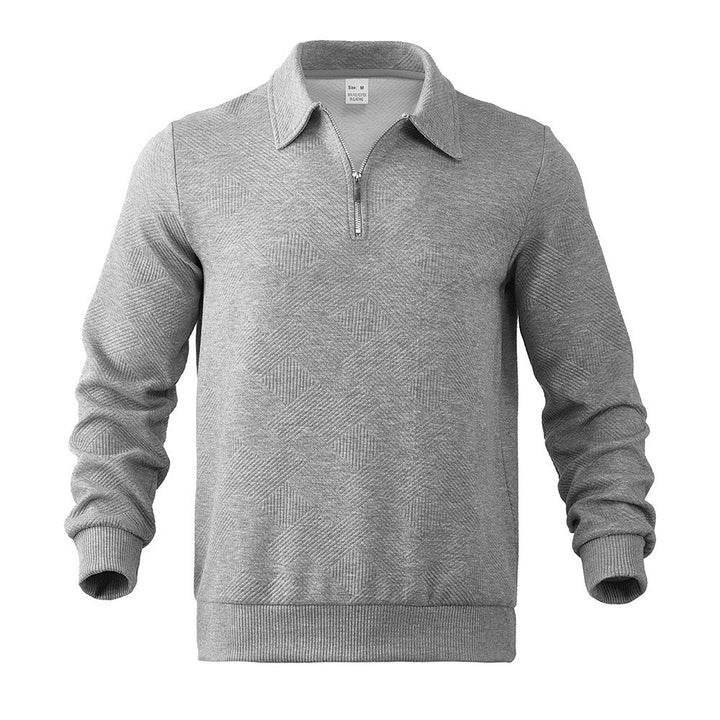 Herren Feinstruktur-Halbzip-Pullover im Poloshirt-Stil Drune