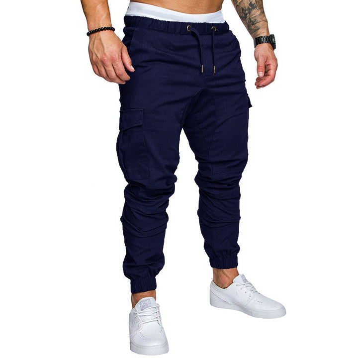 Herren Tapered Cargo-Jogger mit elastischem Bund, Kordelzug und Beuteltaschen Drune