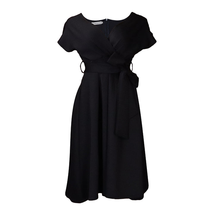 Damen Wickelkleid mit elegantem Taillengürtel und schwingendem Rock Drune