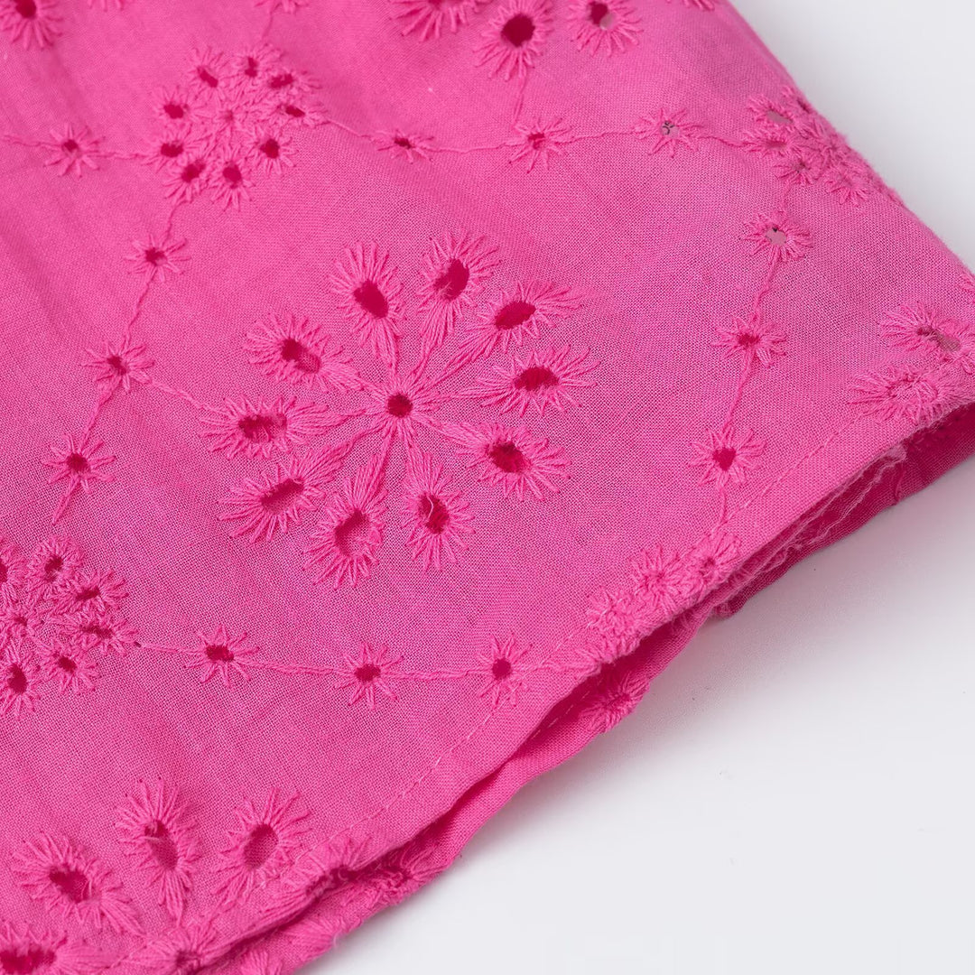Damen Broderie‑Anglaise Bluse mit weiten Volantärmeln und Hemdkragen Drune