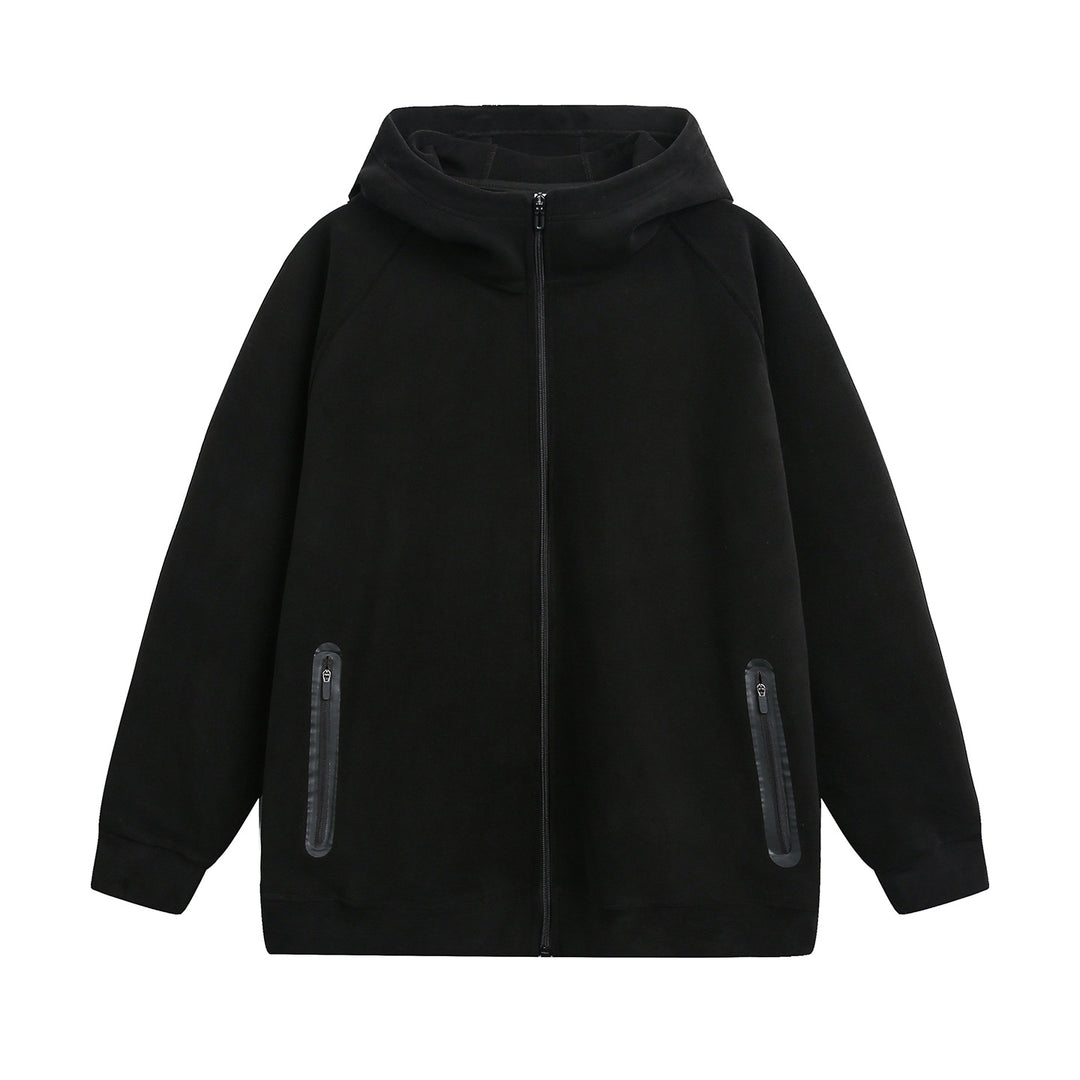 Unisex Tech‑Kapuzenjacke mit hohem Funnelkragen und wasserdichten Reißverschlusstaschen Drune