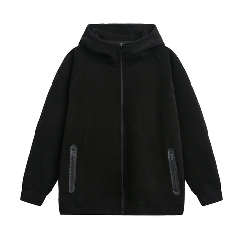 Unisex Tech‑Kapuzenjacke mit hohem Funnelkragen und wasserdichten Reißverschlusstaschen Drune