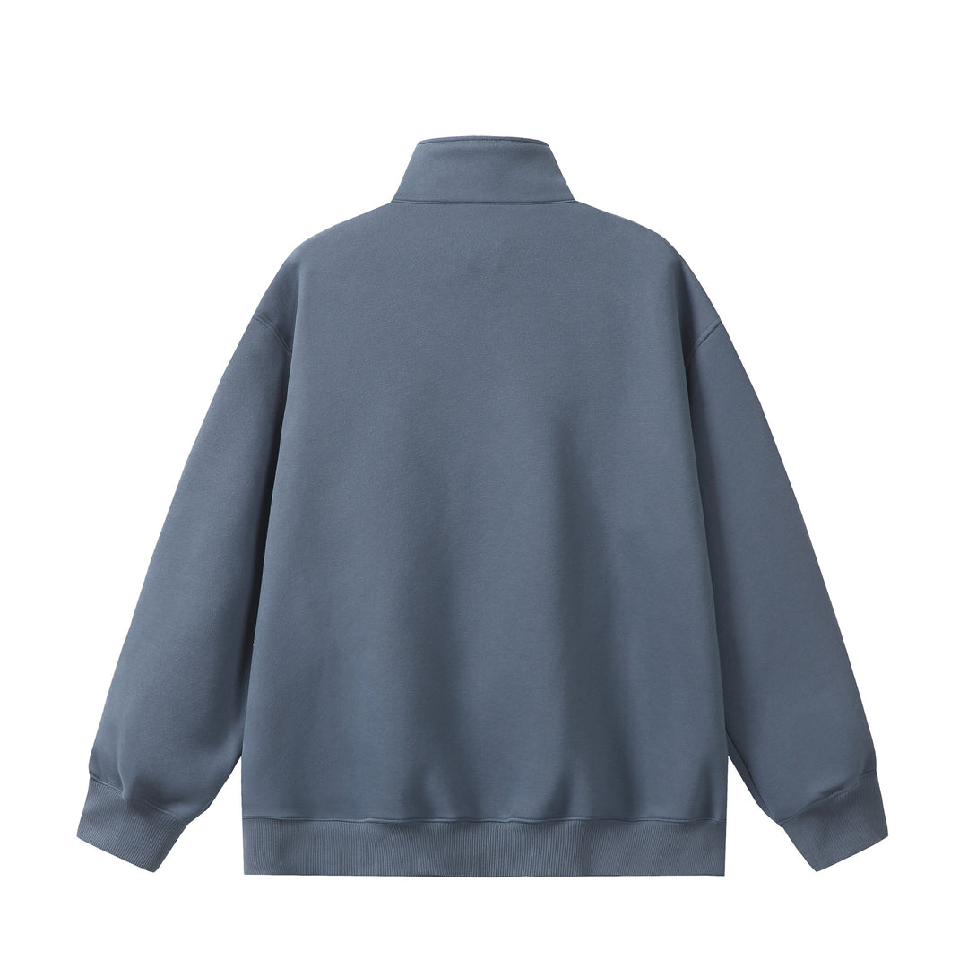 Unisex Oversize Sweatshirt mit Halbzip, hohem Funnelkragen und Kängurutasche Drune