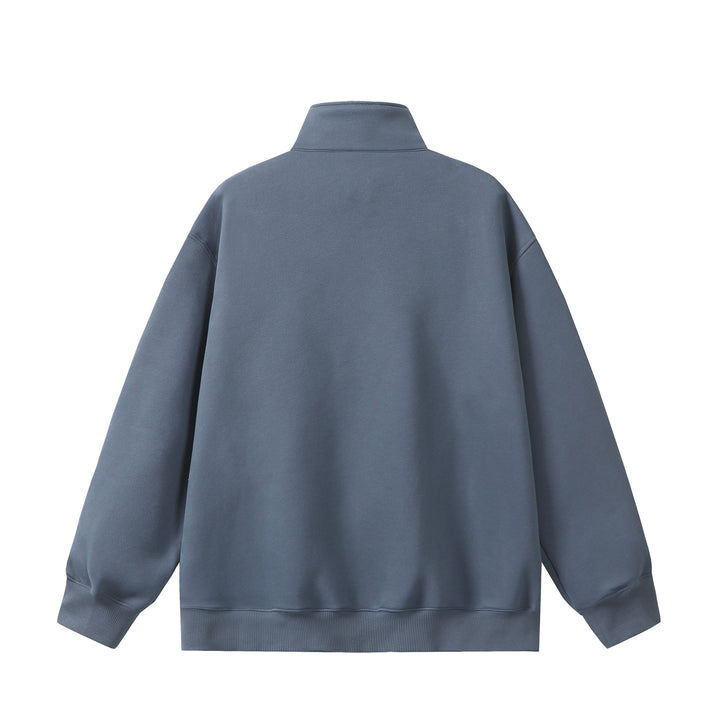 Unisex Oversize Sweatshirt mit Halbzip, hohem Funnelkragen und Kängurutasche Drune
