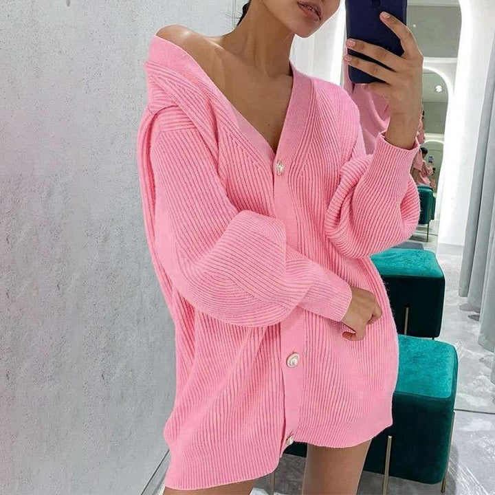 Damen oversized Strickjacke Drune