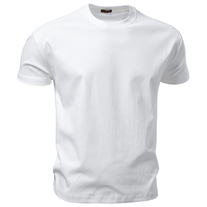 Herren nan klassisches Baumwolljersey Rundhalsshirt mit verstärktem Kragen Drune
