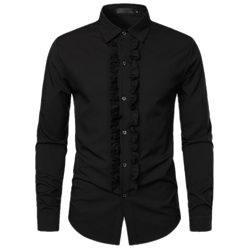 Herren Elegantes Hemd mit Rüschendetails Drune